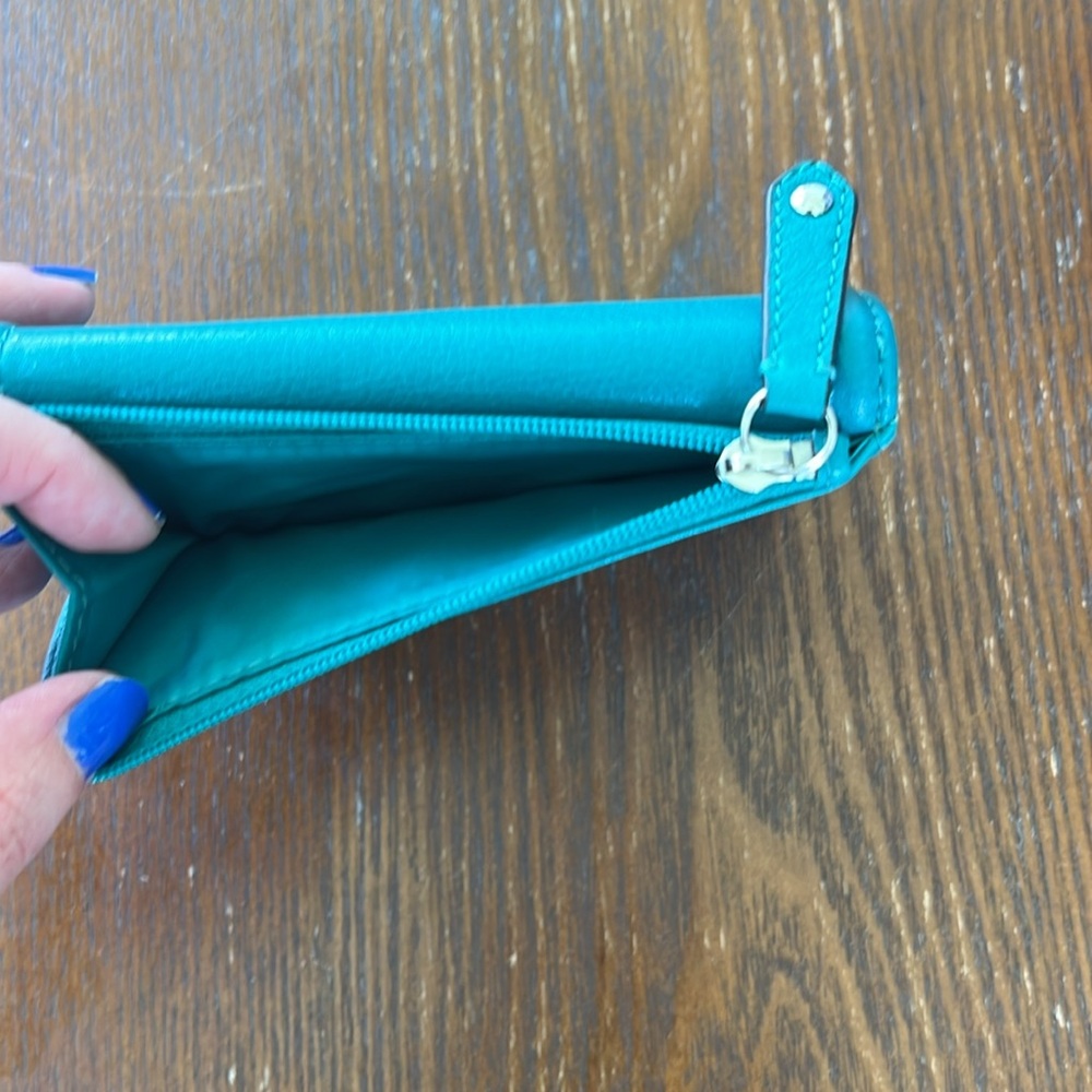 NWT Coach Jade green and Silver Hardware Leather Trifold Wallet - Picture 10 of 11